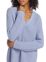 Wool-Blend Shaker-Stitch Sweater