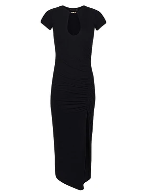 Anya Keyhole Ruched Maxi Dress