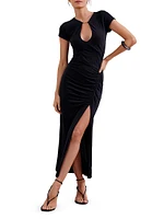 Anya Keyhole Ruched Maxi Dress