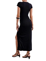 Anya Keyhole Ruched Maxi Dress