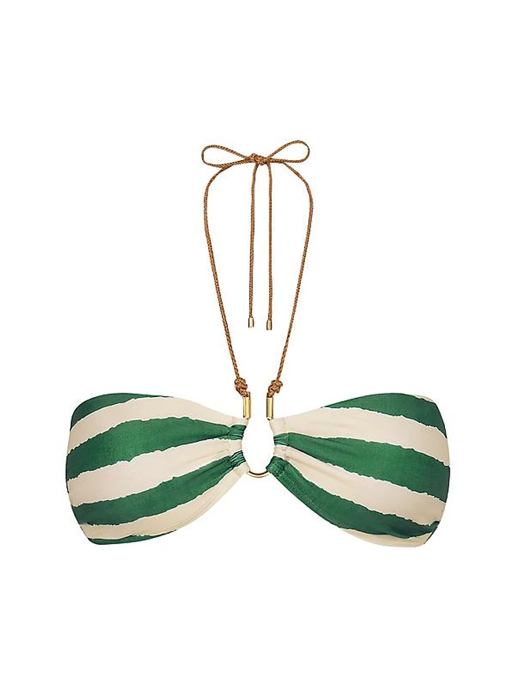 Chance Diane Striped Bandeau Bikini Top