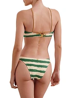 Chance Diane Striped Bandeau Bikini Top