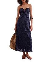 Zhen Embroidered Cotton-Blend Maxi Dress