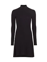 Modal-Blend Mock Turtleneck Midi-Dress