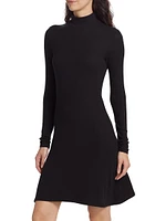 Modal-Blend Mock Turtleneck Midi-Dress