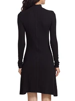 Modal-Blend Mock Turtleneck Midi-Dress