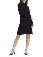 Modal-Blend Mock Turtleneck Midi-Dress