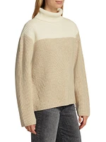 Colorblocked Wool-Blend Turtleneck Sweater