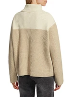 Colorblocked Wool-Blend Turtleneck Sweater