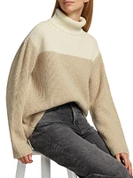 Colorblocked Wool-Blend Turtleneck Sweater