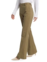 Cotton-Blend Twill Flare Pants