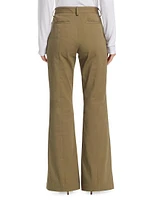 Cotton-Blend Twill Flare Pants