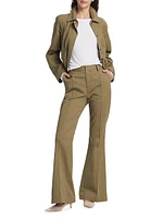 Cotton-Blend Twill Flare Pants