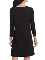 Scoopneck Cotton Jersey Long-Sleeve Minidress