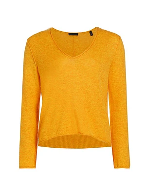 Wool-Blend V-Neck Sweater