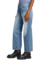 Loose Crop Mid-Rise Jeans