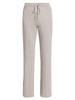 Wide Rib-Knit Drawstring Pants