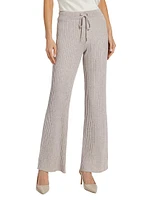 Wide Rib-Knit Drawstring Pants