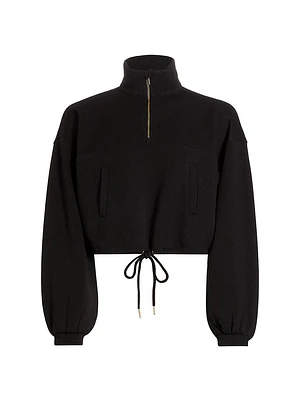 Fleece Cargo Half-Zip Crop Sweater