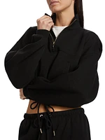 Fleece Cargo Half-Zip Crop Sweater