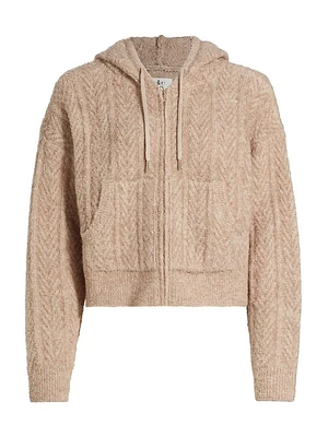 Cable-Knit Zip Hoodie