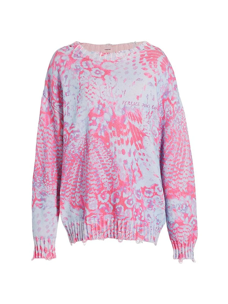 Printed Cotton Knit Sweater