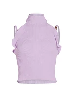 Maglia Ruffled Turtleneck Tank