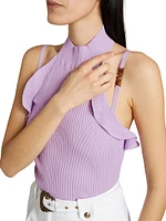 Maglia Ruffled Turtleneck Tank