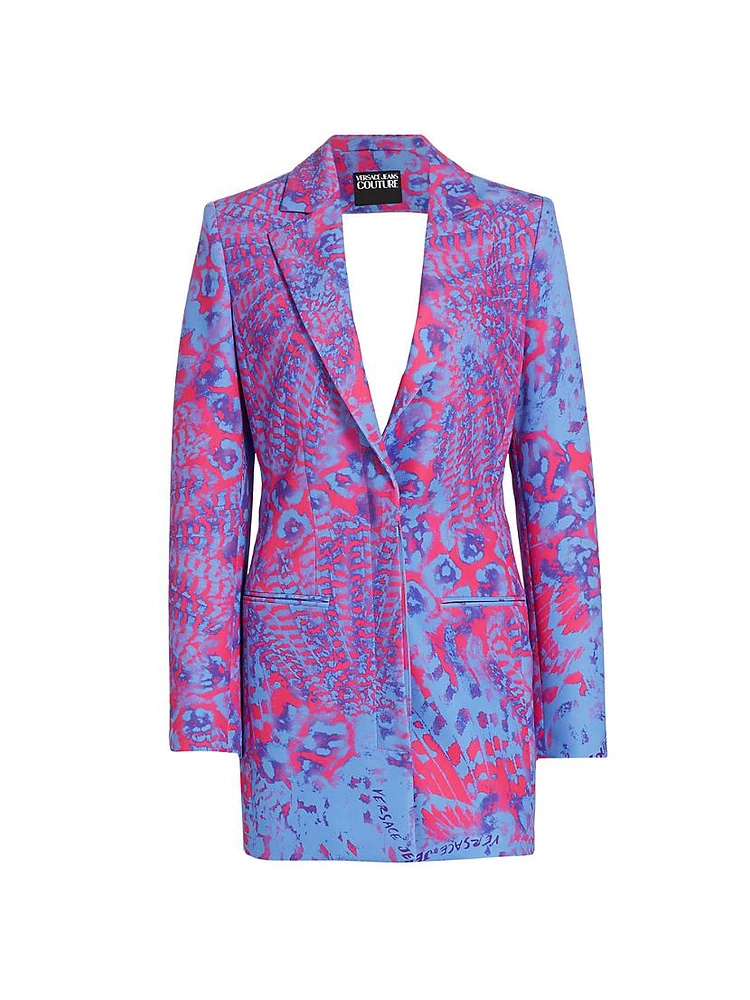 Printed Cut-Out Blazer