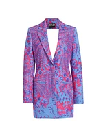 Printed Cut-Out Blazer