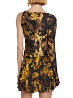 Barocco-Print Stretch Cut-Out Minidress