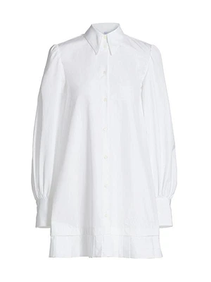 Poplin Pleat Shirtdress