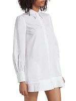 Poplin Pleat Shirtdress