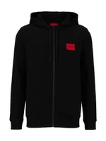 Zip-Through Sweatshirt Terry Cotton With Logo Patch