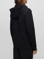 Zip-Through Sweatshirt Terry Cotton With Logo Patch