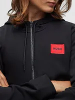 Zip-Through Sweatshirt Terry Cotton With Logo Patch