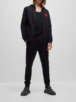 Zip-Through Sweatshirt Terry Cotton With Logo Patch