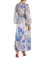 True Bloom Silk V-Neck Maxi Dress