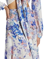 True Bloom Floral Silk Maxi Skirt