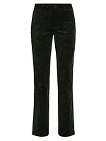 Naomi Velvet Jacquard Straight-Leg Pants