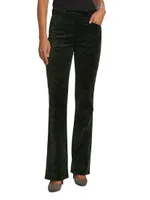 Naomi Velvet Jacquard Straight-Leg Pants