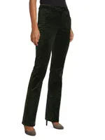 Naomi Velvet Jacquard Straight-Leg Pants