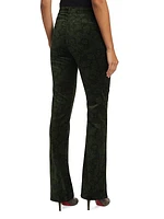 Naomi Velvet Jacquard Straight-Leg Pants