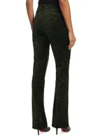 Naomi Velvet Jacquard Straight-Leg Pants