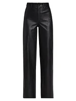 Sasha Faux Leather Wide-Leg Pants