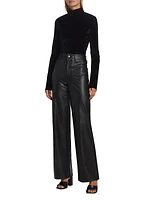 Sasha Faux Leather Wide-Leg Pants