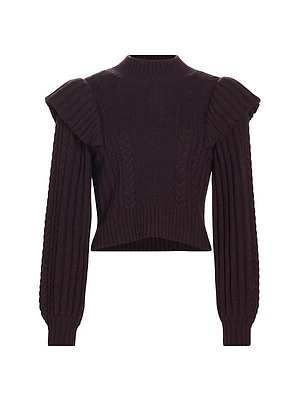 Kate Cable-Knit Wool-Blend Crop Sweater