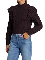 Kate Cable-Knit Wool-Blend Crop Sweater