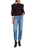 Kate Cable-Knit Wool-Blend Crop Sweater