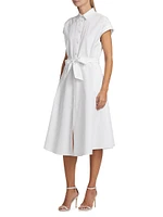 Cotton Poplin Tie-Waist Shirtdress